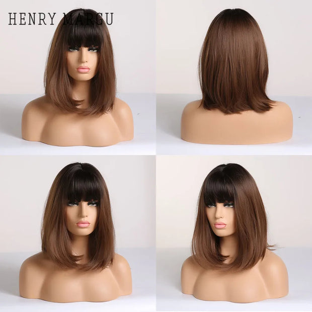 HENRY MARGU Short Straight Bob Synthetic Wig